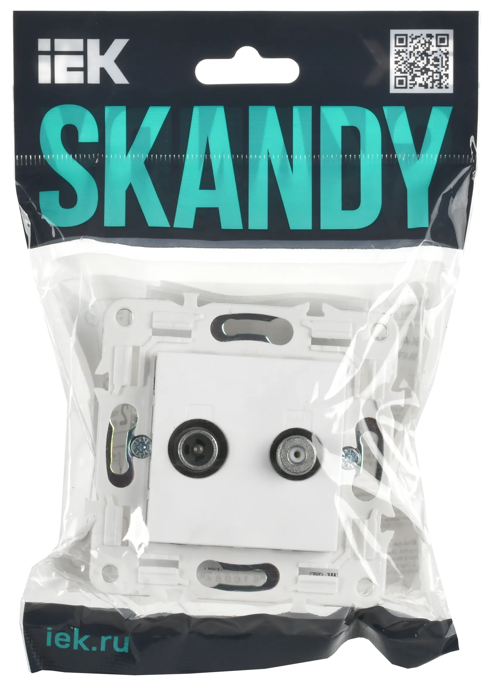 SKANDY Розетка двойная TV+SAT SK-A13W арктический белый IEK - Фото 2