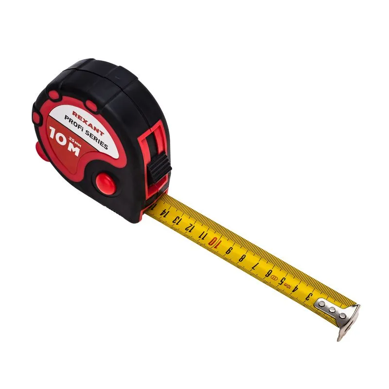 Рулетка измерительная Профи прорезиненный корпус, 10м х 25мм REXANT - Фото 3