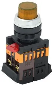 Кнопка ABLFP-22 желтый d=22мм неон/240В 1з+1р IEK BBT20-ABLFP-K05