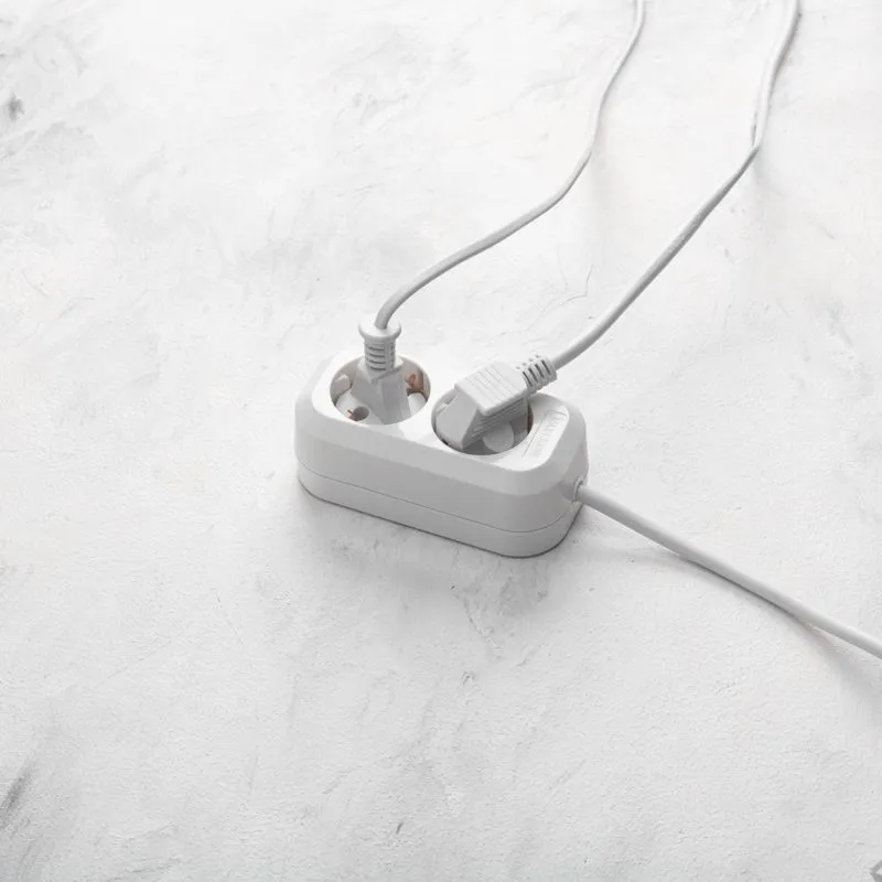 Удлинитель 2 гнезда, 5м, 3х0,75мм², с/з, белый PROconnect - Фото 4