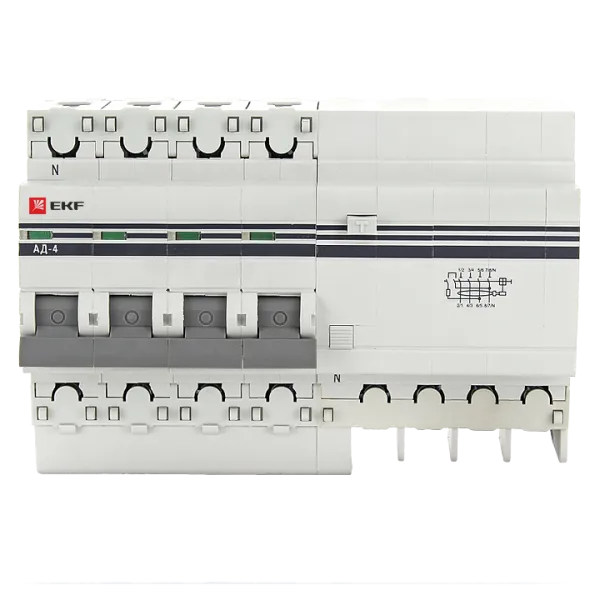 Диф. автомат 4P S 32А 100мА тип АС х-ка C эл. 4,5кА АД-4 EKF