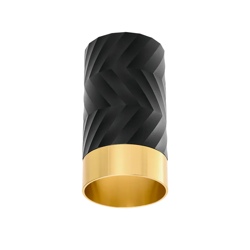 Накладной светильник WOLTA WSL-GU10/09BG IP20 под лампу GU10 Чёрный/золото LINEA D55x100 1/100 - Фото 5