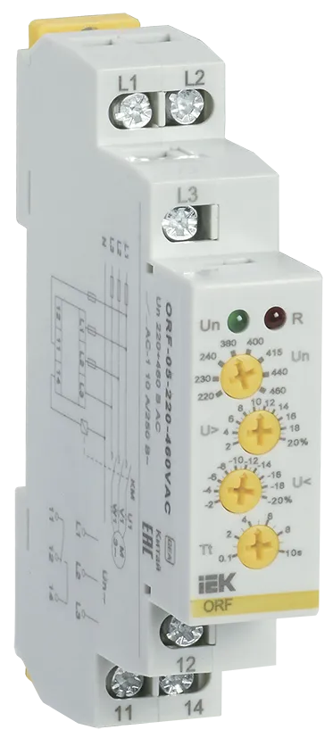 Реле контроля фаз ORF-05 трехфазное 220-460В AC IEK