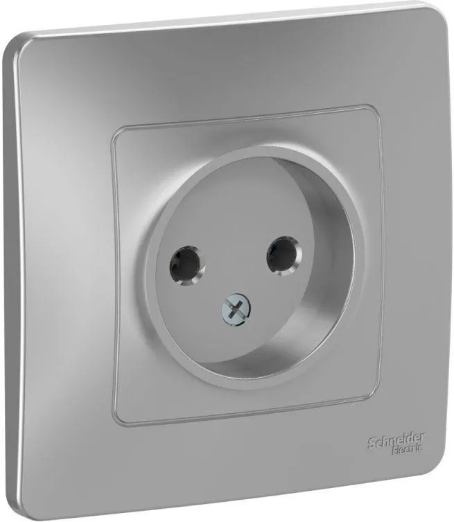 Розетка 1-м СП Blanca 16А IP20 250В без заземл. без защ. шторок алюм. SE BLNRS000013