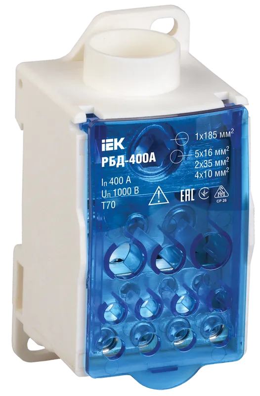 Блок распределительный РБД-400А на DIN-рейку IEK