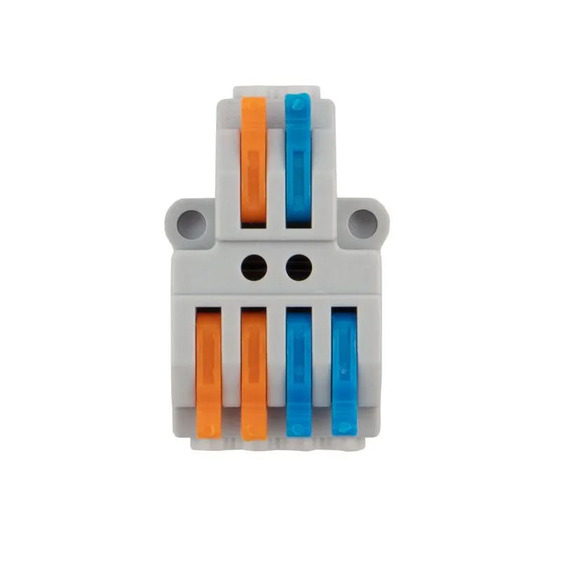 Клемма СМК 2х2 проходная разветвительная 2 полюса, с монтажной площадкой (1 ввод, 2 вывода на полюс) (50 шт./уп.) REXANT - Фото 4