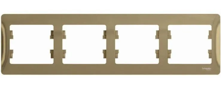 Рамка 4-м Glossa горизонт. титан SE GSL000404