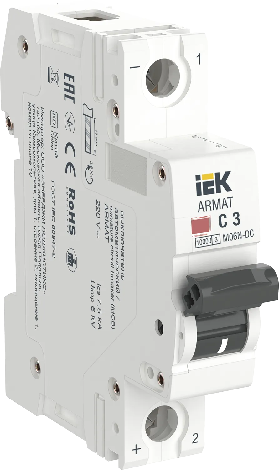 ARMAT Автоматический выключатель M06N-DC 1P C 3А IEK