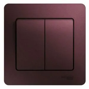 Выключатель 2-кл. СП Glossa 10А IP20 (сх. 5) 10AX в сборе баклажан. SE GSL001152 454368