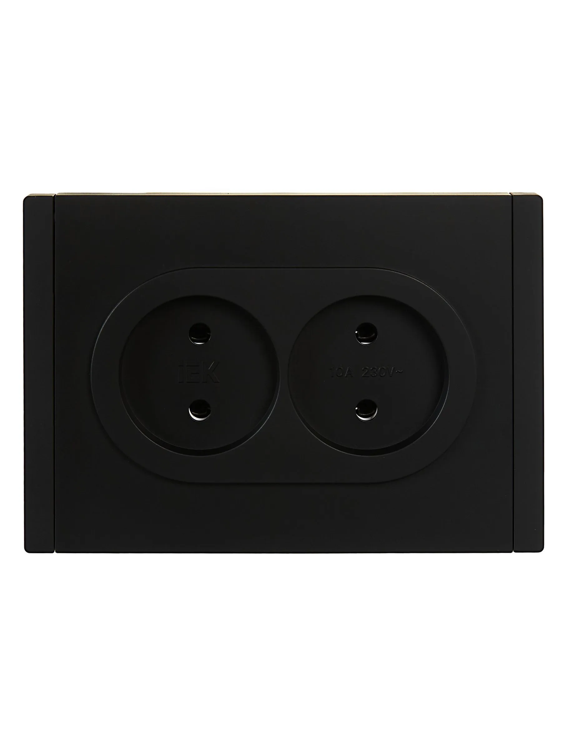 FORTE&PIANO Розетка 2-местная без заземления без защитных шторок безвинтовое крепление 10А FP126 черный IEK - Фото 3