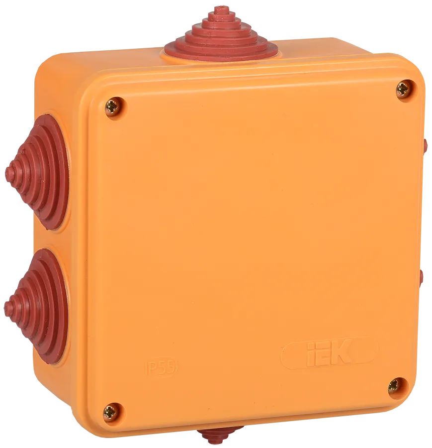 Коробка распаячная огнестойкая ПС безгалогенная (HF) 100х100х50мм 4P 10мм2 IP55 6 вводов IEK