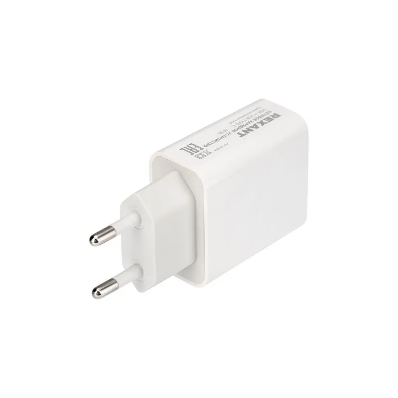 Сетевое зарядное устройство REXANT USB-A+USB-C адаптер, 18W белое - Фото 5