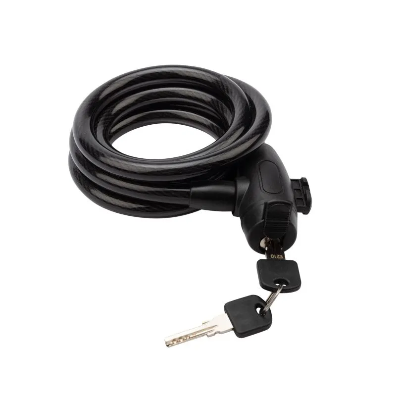 Тросовый замок взломостойкий для велосипедов и колясок с ключом 150 см черный - Фото 2
