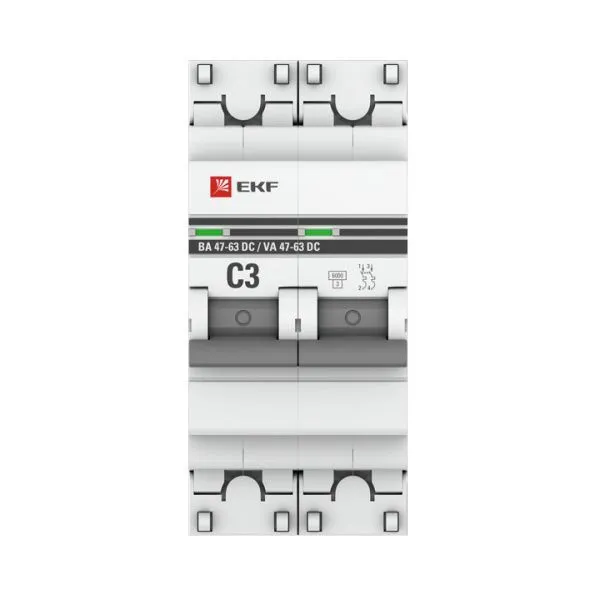 Авт. выкл. 2P 3А (С) 6кА ВА 47-63 DC EKF - Фото 2