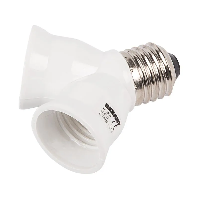 Разветвитель цокольный  Е27-2хЕ27 белый REXANT 11-8811