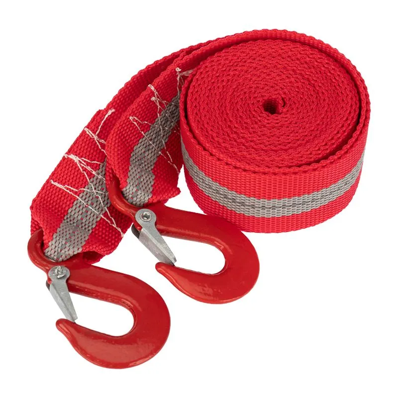 Трос буксировочный со светоотражающей лентой, 5т, 4м, с двумя крюками REXANT