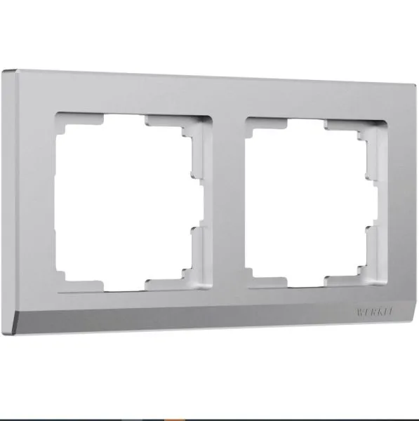 Рамка на 2 поста Stark (серебряный матовый),Werkel