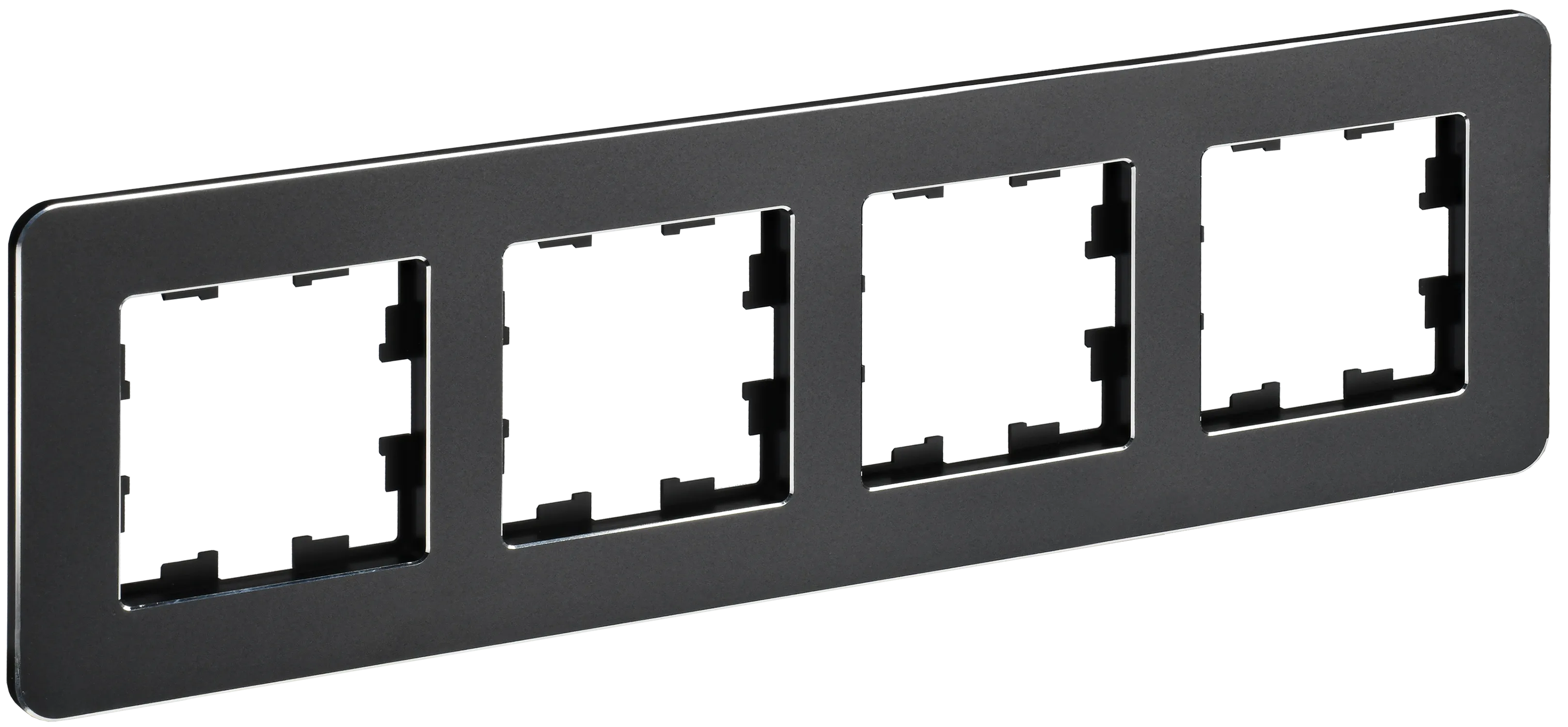 BRITE Рамка 4-местная РУ-4-1-Бр металл черный RE IEK BR-M42-M-01-K02