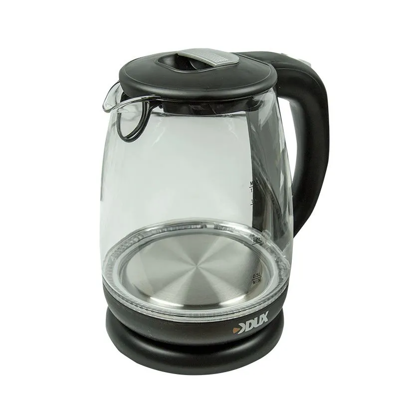 Чайник электрический стекло/пластик 1,7 литра, 2200 Вт/220В  (DX-1258B)  DUX
