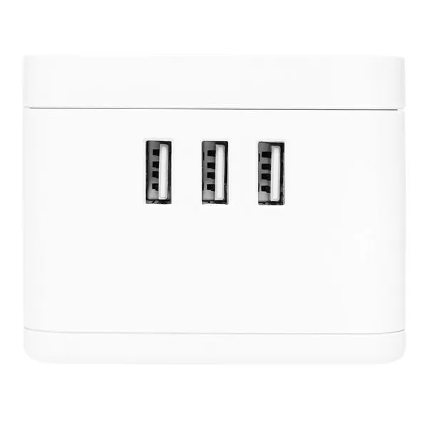 Удлинитель "Куб" 2 гнезда 3USB 2,4А+зарядное устройство 1,3 метра 1мм2 - Фото 4