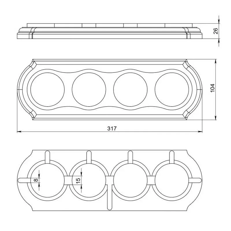 Рамка  четырехместная "Элегант" , цвет - белый прованс, ТМ "МезонинЪ" GE70704-37 - Фото 3
