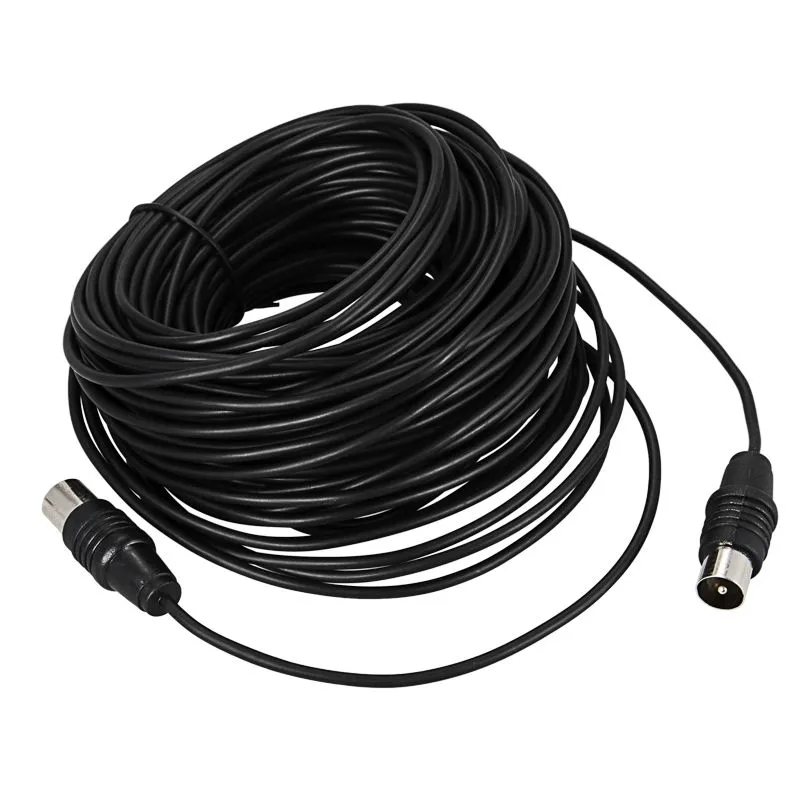 ВЧ-кабель, ТВ-гнездо - ТВ-штекер, 25м, черный REXANT - Фото 3