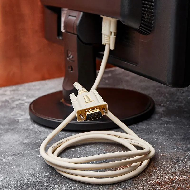 Шнур VGA - VGA с ферритами, 1,8м, серый, Gold REXANT - Фото 2