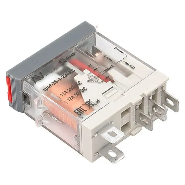 Реле промежуточное с кнопкой и мех. Индикацией RPAt 25/1 12A 230В AC EKF - Фото 6