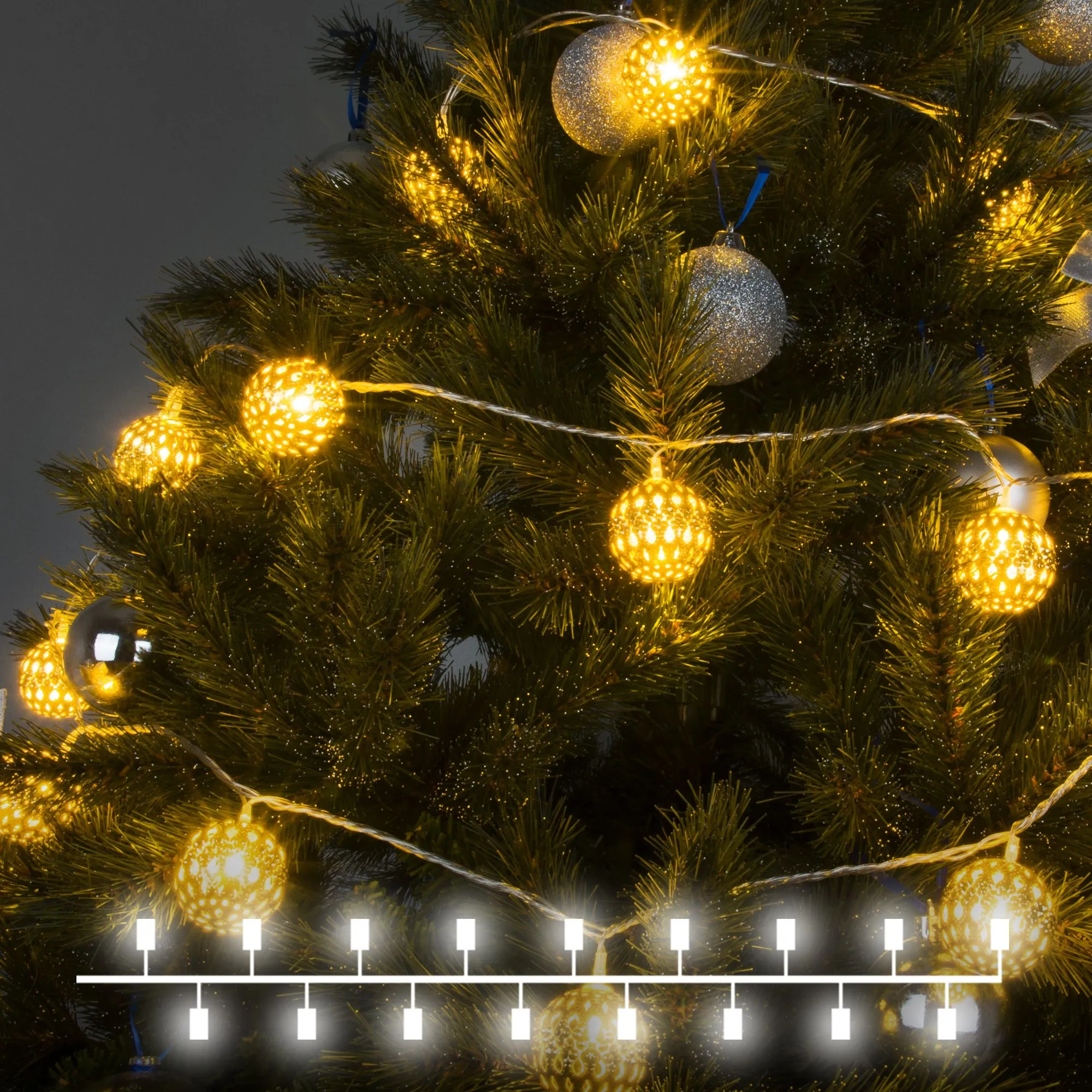 Гирлянда нить  золото/теплый белый с эффектом мерцания 2,8м IP20 400-003 Elektrostandard Eurosvet