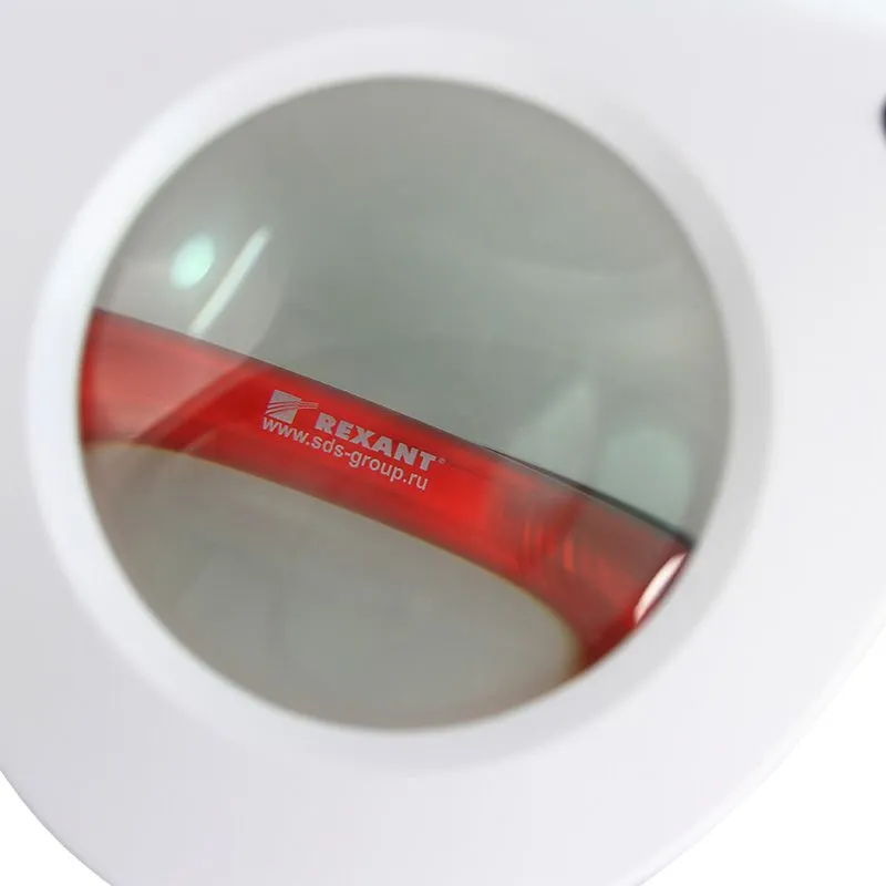 Лупа на струбцине круглая 5D с подсветкой и крышкой, ø127мм, белая (6025,ВО) REXANT - Фото 3