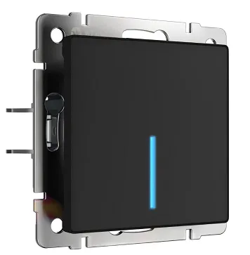 Сенсорный выключатель одноклавишный с функцией Wi-Fi (черный) Werkel для освещения
