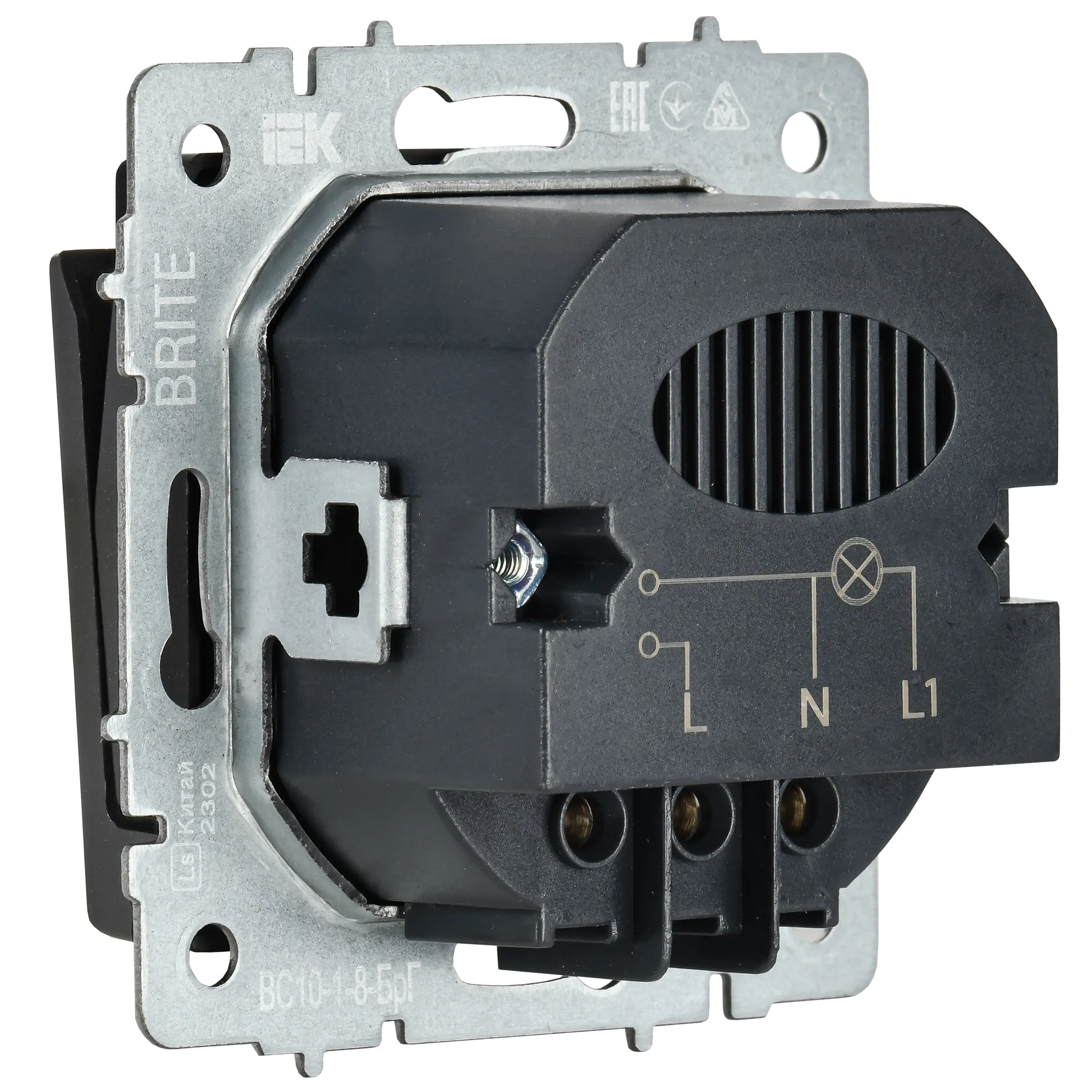 BRITE Выключатель карточный 30А ВС10-1-8-БрГ графит IEK - Фото 3