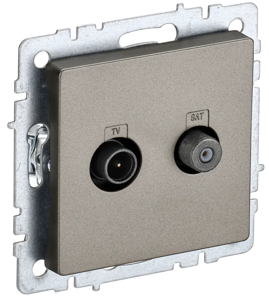 BRITE Розетка двойная TV+SAT РТВ/РСп12-БрШ шампань IEK