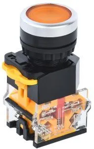 Кнопка управления D8-11 d=22мм 1з+1р желтая IEK BBT30-11-3-22-K05