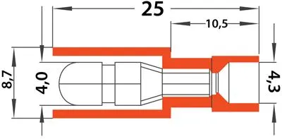 Разъем штекерный полностью изолированный штекер 4 мм 0.5-1.5 мм² (РШПи-п 1.5-4/РшИпп 1,25-4) красный REXANT - Фото 3