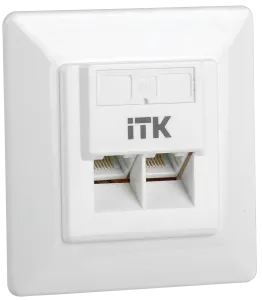ITK Внутренняя информационная розетка RJ45 кат.6 UTP 2 порта CS2-1C06U-2-1