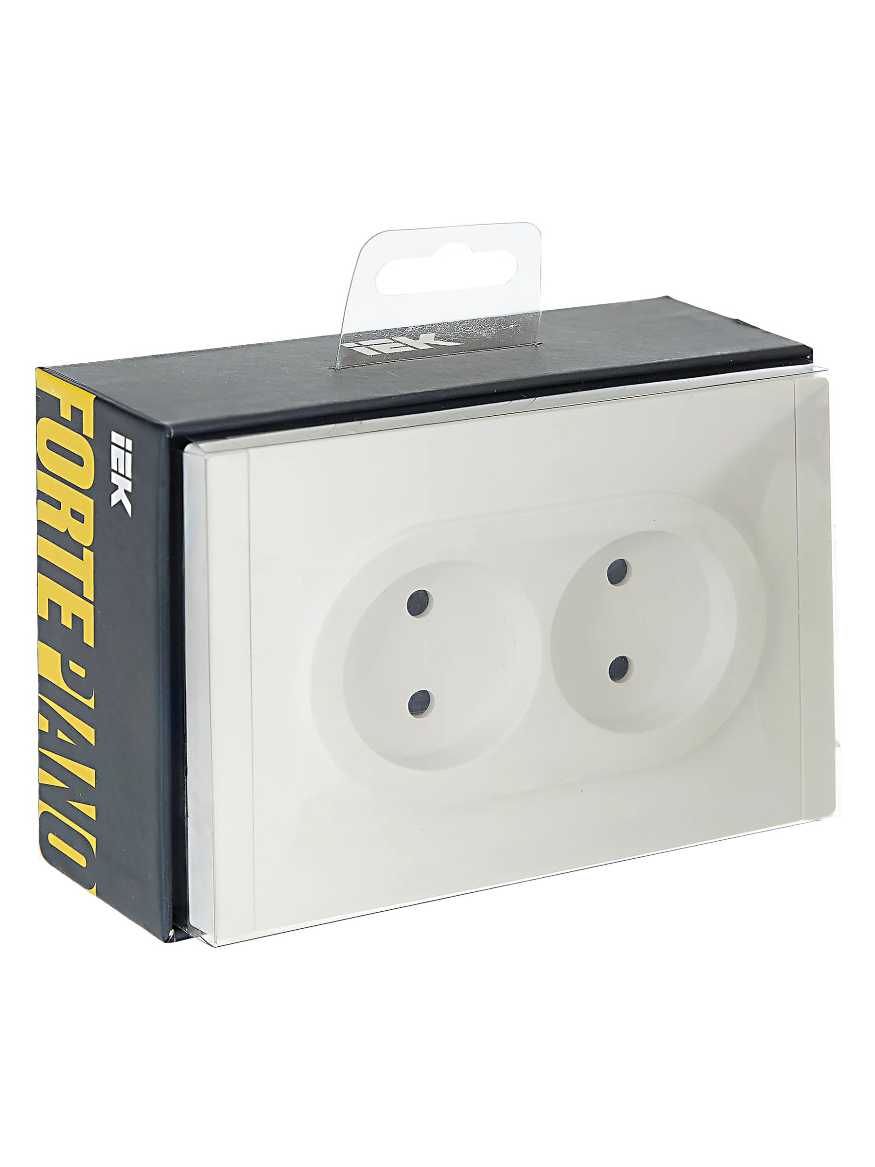 FORTE&PIANO Розетка 2-местная без заземления без защитных шторок безвинтовое крепление 10А FP226 белый IEK - Фото 2