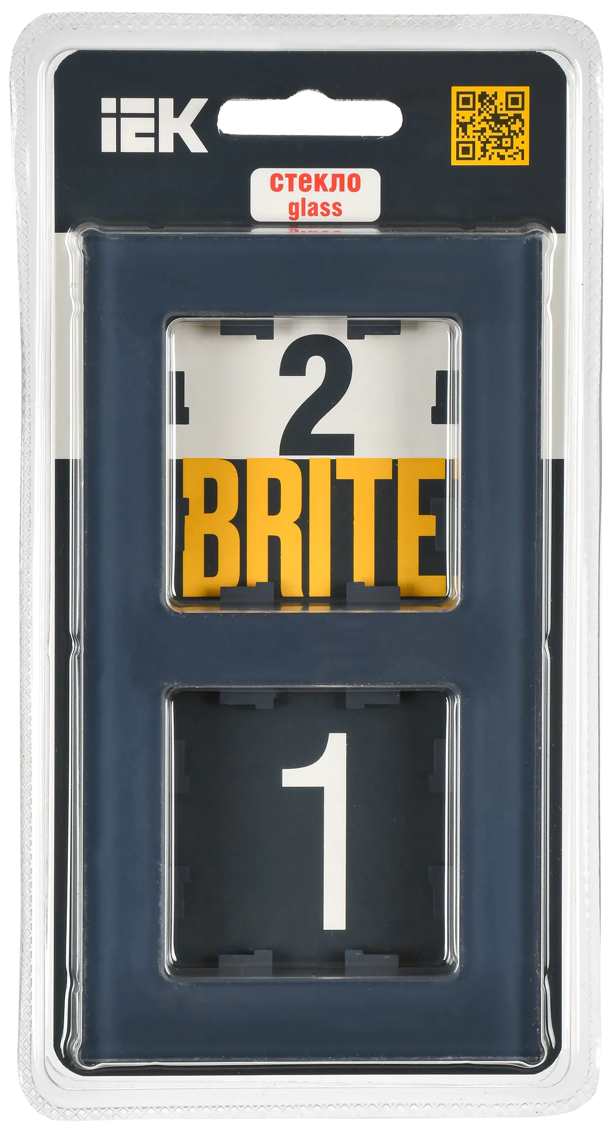 BRITE Рамка 2-местная РУ-2-2-Бр стекло маренго матовый IEK - Фото 2