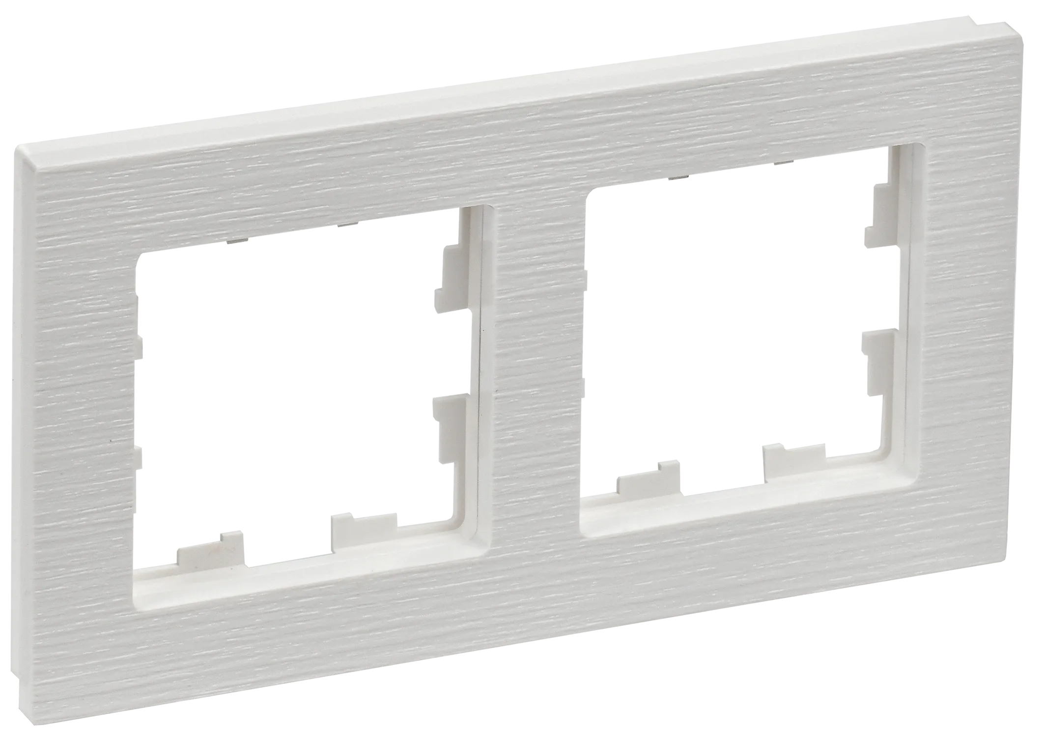 BRITE Рамка 2-местная РУ-2-Бр белый рифленый IEK