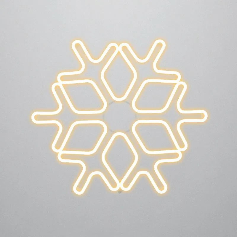 Фигура Снежинка из гибкого неона, 60х60 см, цвет свечения теплый белый NEON-NIGHT 501-326