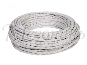 Провод декоративный витой TV+Internet, цвет- белый, ТМ "МезонинЪ  (бухта 45м) GE72100-01 GE72100-01