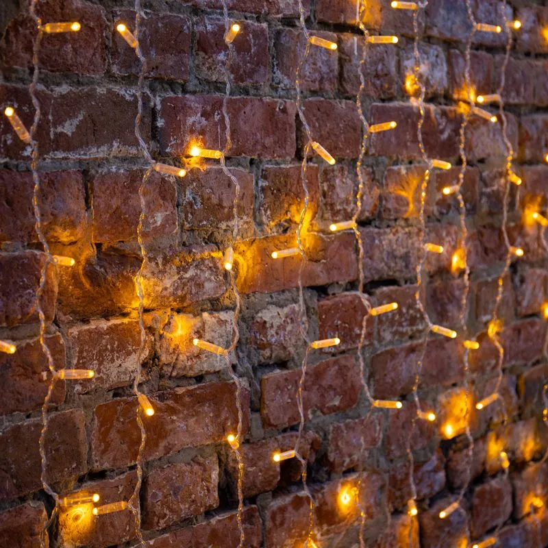 Гирлянда светодиодная Занавес 2х1,5м 192 LED ЖЕЛТЫЙ прозрачный ПВХ IP65 постоянное свечение 230В нужен блок 303-500-1 NEON-NIGHT