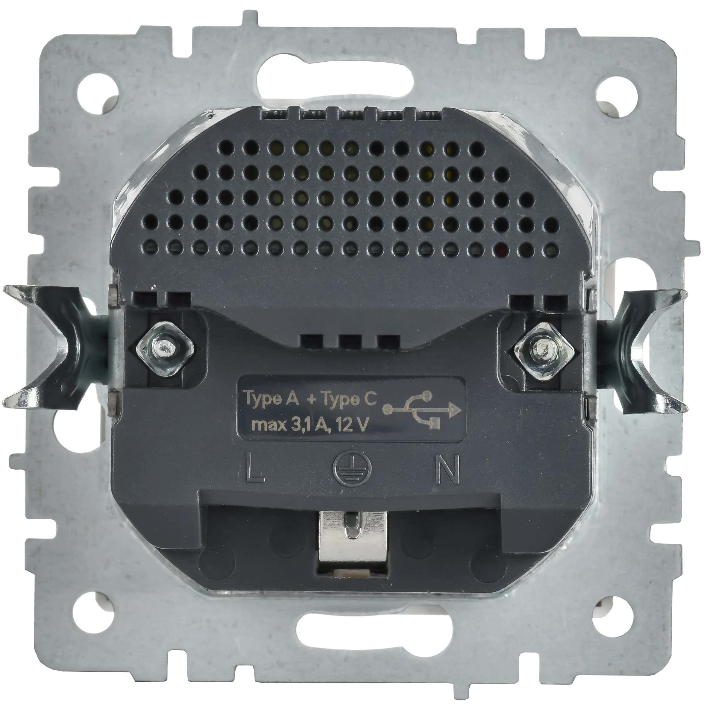 BRITE Розетка 1-местная с заземлением с защитными шторками 16А с USB A+C 18Вт РЮш11-1-БрАБ арктический белый IEK - Фото 4