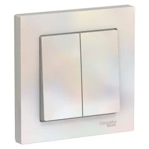 Выключатель 2-кл. СП AtlasDesign 10А IP20 (сх. 5) 10AX в сборе жемчуж. SE ATN000452 1240290