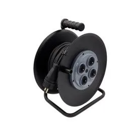 Удлинитель на катушке (пластик) УХ3-16-4-30-К УХЛ2, 4 гнезда с заземлением и крышками, ПВС 3х1,5 30м, 30А, IP44 DEKRON DEK0906-0018