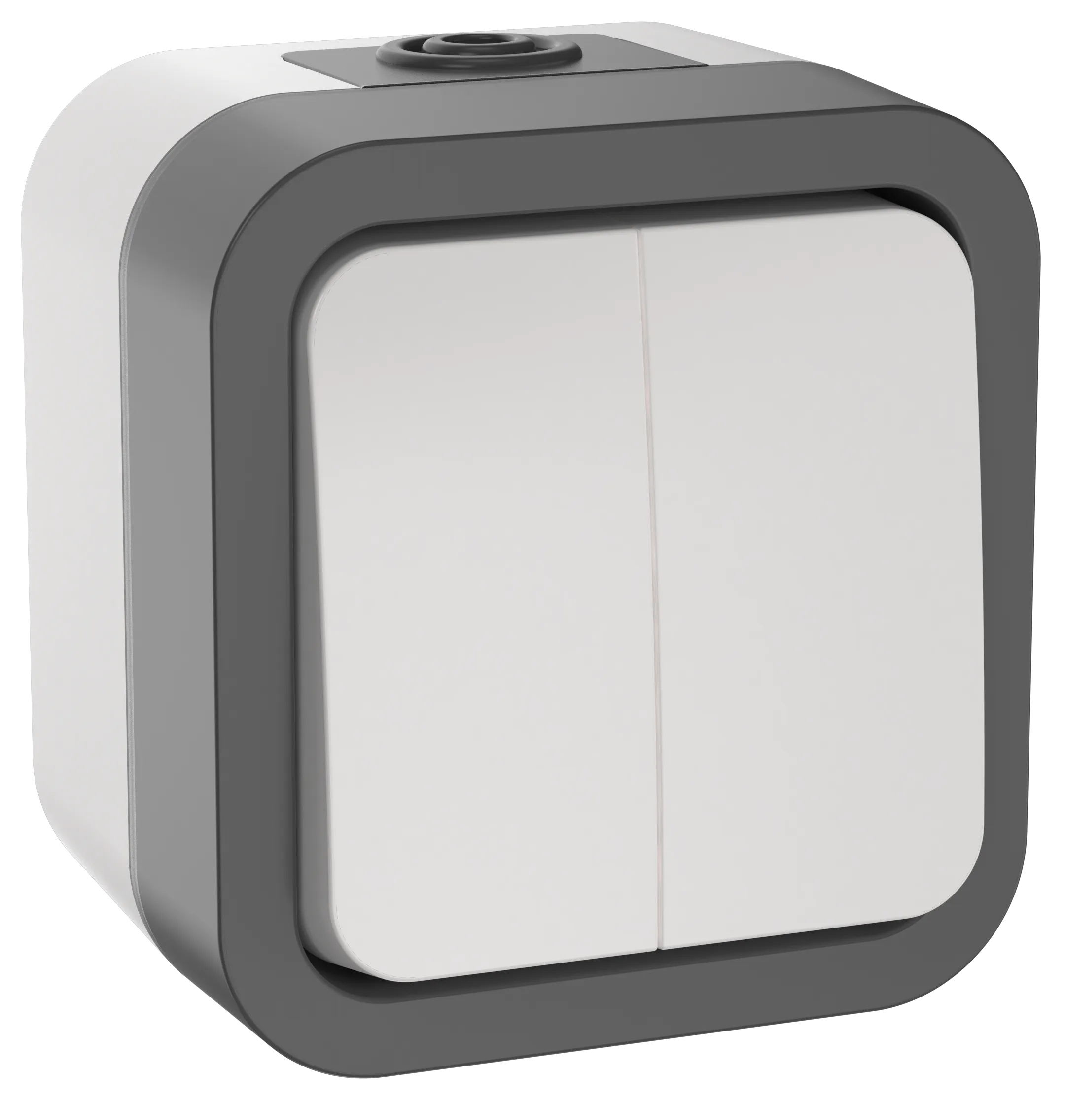 TORS Выключатель двухклавишный 10А IP55 TS205 серо-белый IEK