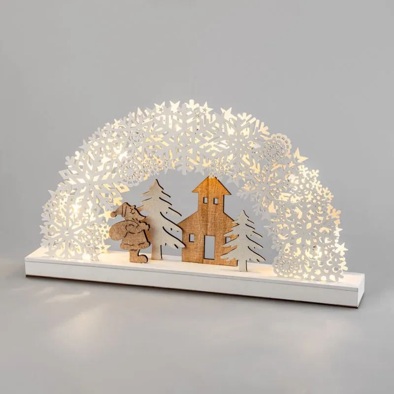 Деревянная фигурка с подсветкой Рождественская сказка 44,5x6x24 см