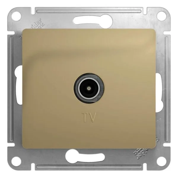 Розетка телевизионная проходная TV 1-м СП Glossa 4дБ механизм титан SE GSL000492