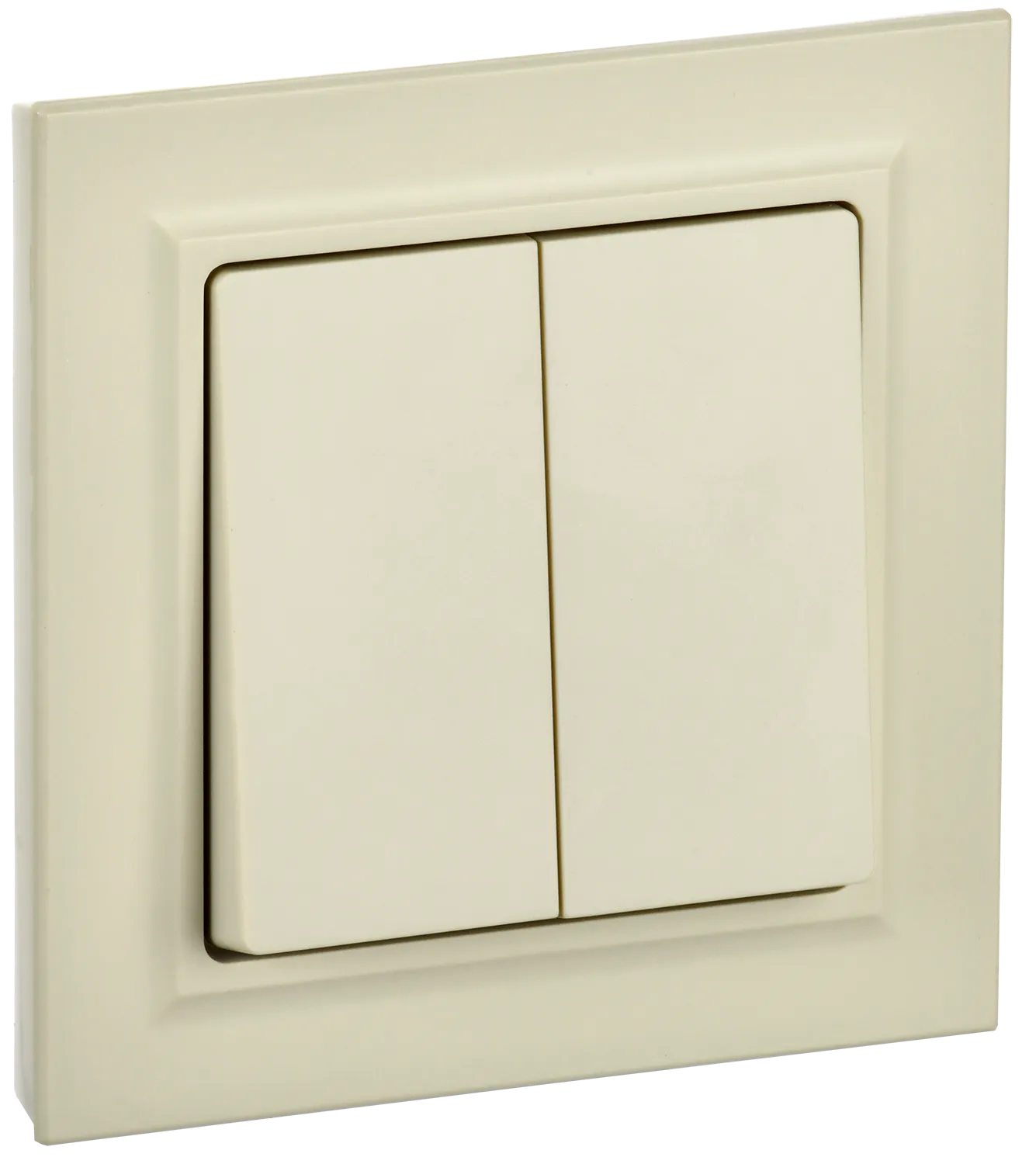 BRITE Выключатель 2-клавишный 10А в сборе ВСР10-2-0-БрКр бежевый IEK