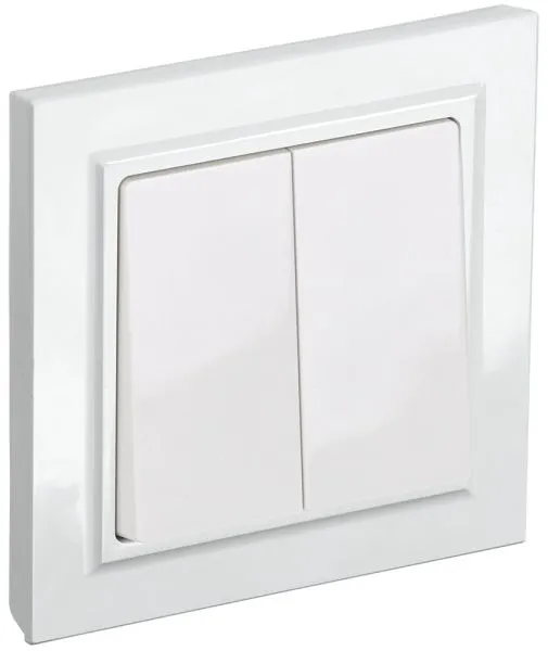 BRITE Выключатель 2-клавишный 10А в сборе ВСР10-2-0-БрБ белый IEK BR-V20-0-10-K01-F